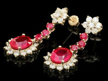 Load image into Gallery viewer, 10.30Ct Natural Ruby and Diamond 14K Solid Yellow Gold Earrings
