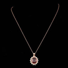 Load image into Gallery viewer, 7.20Ct Natural Red Ruby and Diamond 14K Solid Rose Gold Pendant