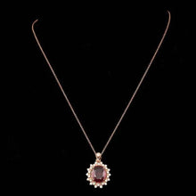 Load image into Gallery viewer, 7.20Ct Natural Red Ruby and Diamond 14K Solid Rose Gold Pendant