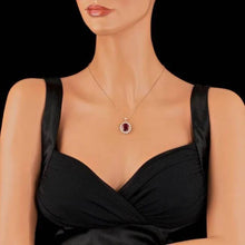 Load image into Gallery viewer, 7.20Ct Natural Red Ruby and Diamond 14K Solid Rose Gold Pendant