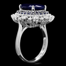 Load image into Gallery viewer, 8.00ct Natural Blue Sapphire &amp; Diamond 14k Solid White Gold Ring