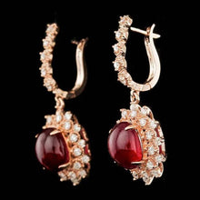 Load image into Gallery viewer, 15.40Ct Natural Ruby and Diamond 14K Solid Rose Gold Earrings