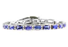 Load image into Gallery viewer, Very Impressive 12.45 Carats Natural Tanzanite &amp; Diamond 14K Solid White Gold Bracelet