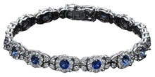 Load image into Gallery viewer, 9.40 Natural Blue Sapphire and Diamond 14K Solid White Gold Bracelet
