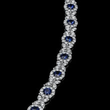 Load image into Gallery viewer, 9.40 Natural Blue Sapphire and Diamond 14K Solid White Gold Bracelet
