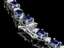 Load image into Gallery viewer, 31.10Ct Natural Sapphire and Diamond 14K Solid White Gold Necklace