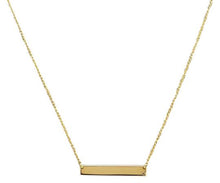 Load image into Gallery viewer, Splendid 14k Solid Yellow Gold Bar Necklace with Diamond Accent
