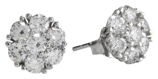 Exquisite 1.60 Carats Natural VVS Diamond 14K Solid White Gold Stud Earrings