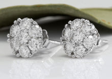 Load image into Gallery viewer, Exquisite 1.60 Carats Natural VVS Diamond 14K Solid White Gold Stud Earrings