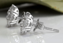 Load image into Gallery viewer, Exquisite 1.60 Carats Natural VVS Diamond 14K Solid White Gold Stud Earrings