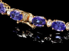 Load image into Gallery viewer, 17.60Ct Natural Tanzanite and Diamond 14K Solid Yellow Gold Bracelet