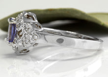 Load image into Gallery viewer, 1.40 Carats Natural Very Nice Looking Tanzanite and Diamond 14K Solid White Gold Ring