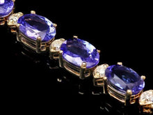 Load image into Gallery viewer, 17.60Ct Natural Tanzanite and Diamond 14K Solid Yellow Gold Bracelet