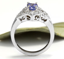 Load image into Gallery viewer, 1.40 Carats Natural Very Nice Looking Tanzanite and Diamond 14K Solid White Gold Ring