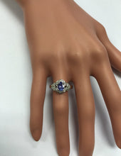 Load image into Gallery viewer, 1.40 Carats Natural Very Nice Looking Tanzanite and Diamond 14K Solid White Gold Ring