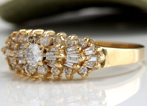 Splendid 1.00 Carat Natural Diamond 14K Solid Yellow Gold Ring