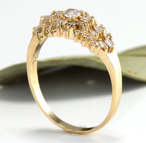 Splendid 1.00 Carat Natural Diamond 14K Solid Yellow Gold Ring