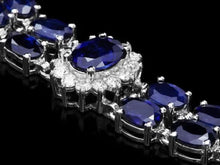 Load image into Gallery viewer, 23.30 Natural Blue Sapphire and Diamond 14K Solid White Gold Bracelet