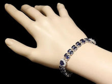Load image into Gallery viewer, 23.30 Natural Blue Sapphire and Diamond 14K Solid White Gold Bracelet