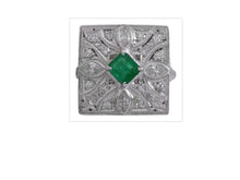 Load image into Gallery viewer, 2.44 Carats Natural Emerald and VS Diamond 14K Solid White Gold Ring