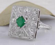Load image into Gallery viewer, 2.44 Carats Natural Emerald and VS Diamond 14K Solid White Gold Ring
