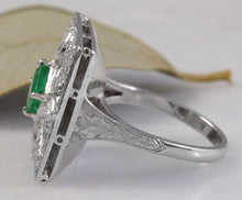 Load image into Gallery viewer, 2.44 Carats Natural Emerald and VS Diamond 14K Solid White Gold Ring