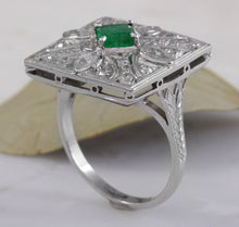 Load image into Gallery viewer, 2.44 Carats Natural Emerald and VS Diamond 14K Solid White Gold Ring