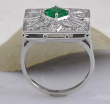 Load image into Gallery viewer, 2.44 Carats Natural Emerald and VS Diamond 14K Solid White Gold Ring