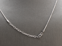 Load image into Gallery viewer, Splendid 14k Solid White Gold Infinity Necklace with Natural Diamond Accent and Raw Sapphires