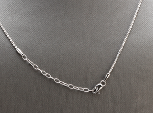 Splendid 14k Solid White Gold Infinity Necklace with Natural Diamond Accent and Raw Sapphires