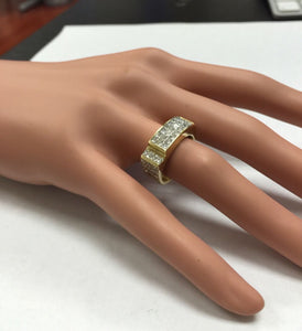 Splendid 1.70 Carats Natural VVS Diamond 18K Solid Yellow Gold Ring