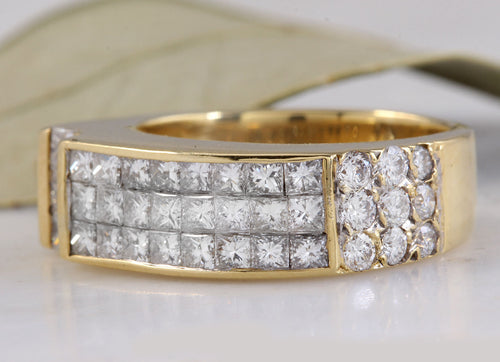 Splendid 1.70 Carats Natural VVS Diamond 18K Solid Yellow Gold Ring