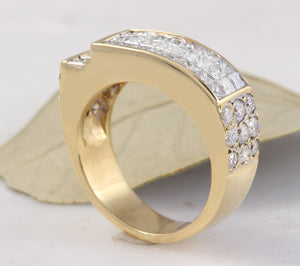 Splendid 1.70 Carats Natural VVS Diamond 18K Solid Yellow Gold Ring