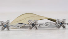 Load image into Gallery viewer, 1.30 Carats Natural Sapphire and Diamond 14k Solid White Gold Bracelet