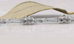 1.30 Carats Natural Sapphire and Diamond 14k Solid White Gold Bracelet