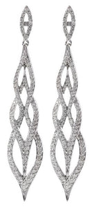 Exquisite 2.62 Carats Natural Diamond 18K Solid White Gold Earrings