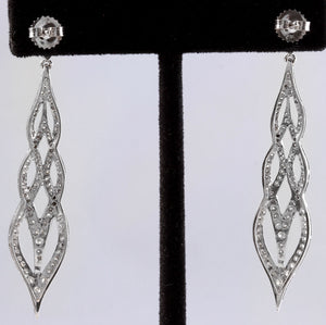 Exquisite 2.62 Carats Natural Diamond 18K Solid White Gold Earrings