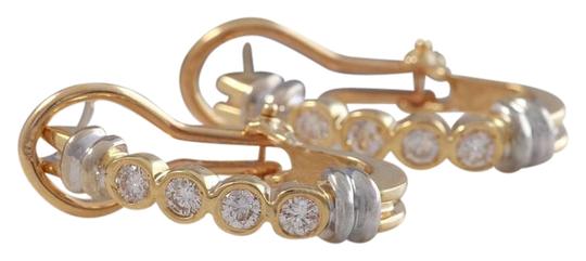 High Quality Exquisite .75 Carats Natural VS Diamond 14K Solid Two-Tone Gold Earrings