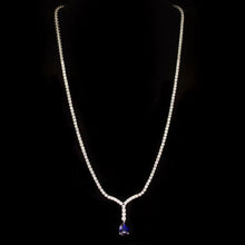 Load image into Gallery viewer, 5.60Ct Natural Sapphire and Diamond 18K Solid White Gold Necklace