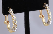 Load image into Gallery viewer, High Quality Exquisite .75 Carats Natural VS Diamond 14K Solid Two-Tone Gold Earrings