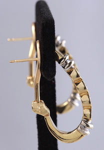 High Quality Exquisite .75 Carats Natural VS Diamond 14K Solid Two-Tone Gold Earrings