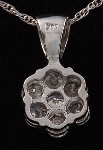 Splendid .88 Carats Natural Diamond 14K Solid White Gold Necklace