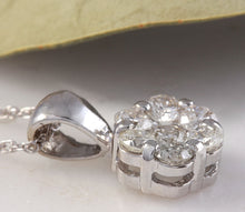 Load image into Gallery viewer, Splendid .88 Carats Natural Diamond 14K Solid White Gold Necklace
