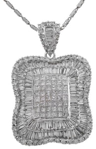 Splendid 7.28 Carats Natural VVS Diamond 18K Solid White Gold Necklace