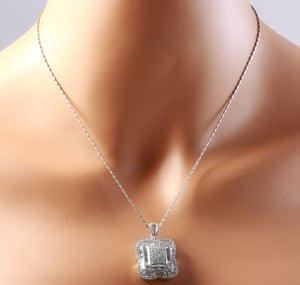 Splendid 7.28 Carats Natural VVS Diamond 18K Solid White Gold Necklace