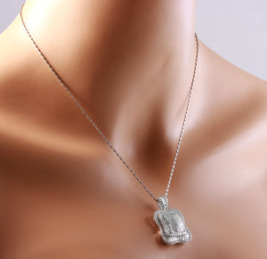 Splendid 7.28 Carats Natural VVS Diamond 18K Solid White Gold Necklace