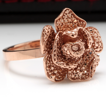 Load image into Gallery viewer, Beautiful 14K Solid Rose Gold Flower Ring