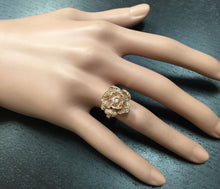 Load image into Gallery viewer, Beautiful 14K Solid Rose Gold Flower Ring