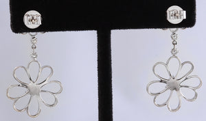 Exquisite .85 Carats Natural Diamond 18K Solid White Gold Earrings