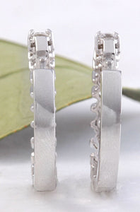Exquisite 1.25 Carats Natural Diamond 14K Solid White Gold Huggie Earrings